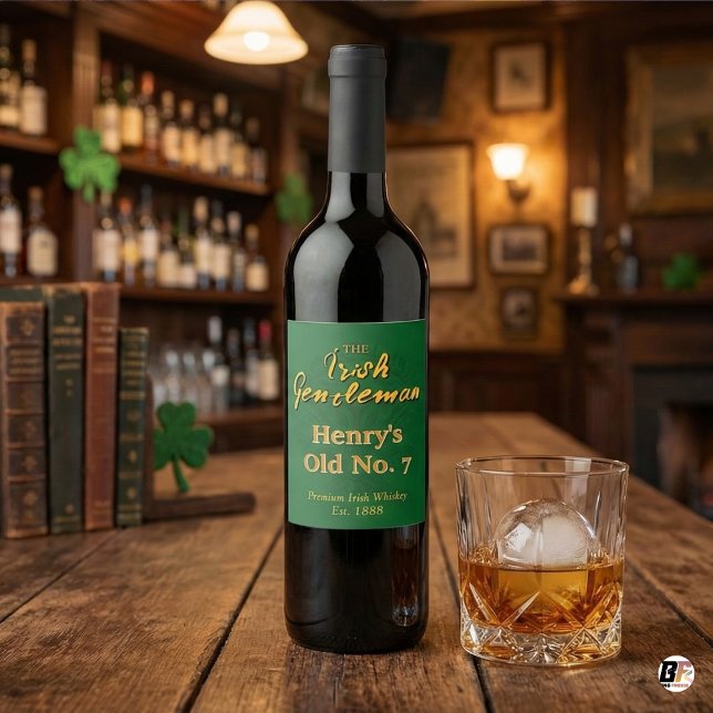 Personalized Irish Gentleman Whiskey Bottle Label  (Creator Uploaded)