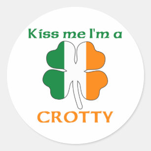 Personalized Irish Kiss Me I'm Crotty Classic Round Sticker