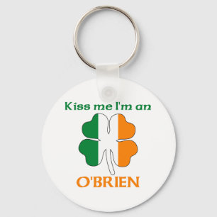 Personalized Irish Kiss Me I'm O'Brien Keychain