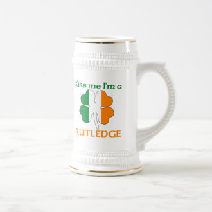Personalized Irish Kiss Me I'm Rutledge Beer Stein