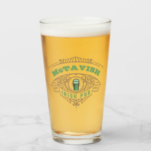 Personalized Irish Pub Beer Glass