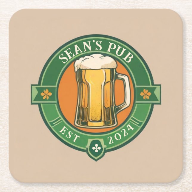 Personalized Irish Pub Coaster Customized Name (Front)