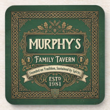Personalized Irish Pub Family Tavern Vintage Green