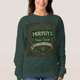 Personalized Irish Pub Family Tavern Vintage Green Sweatshirt