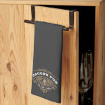 Personalized Irish Pub Kitchen Towel<br><div class="desc">This design features an ornamental pub logo design with a mug of frothy beer in the centre. Text includes an area for you to add your name and year, but you can personalize with anything you like. The pub logo is printed on a black background.</div>