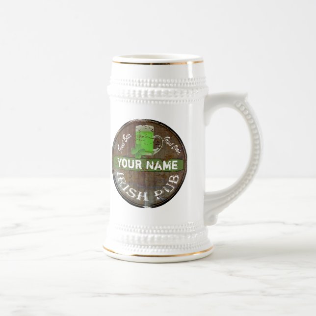 Personalized Irish pub sign Beer Stein (Right)