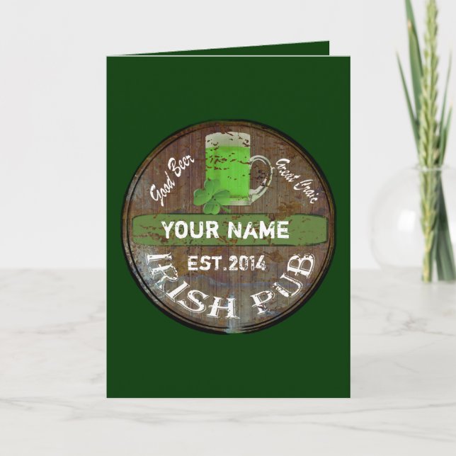 Personalized Irish pub sign Card (Front)