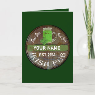 Personalized Irish pub sign Card