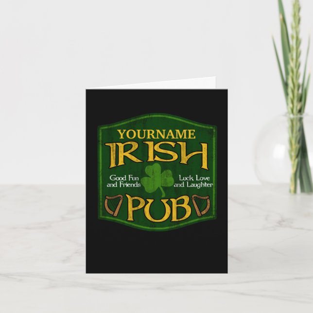 Personalized Irish Pub Sign Card (Front)