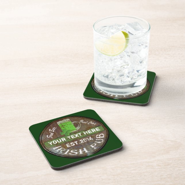 Personalized Irish Pub sign Coaster (Right Side)