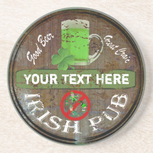 Personalized Irish pub sign Coaster