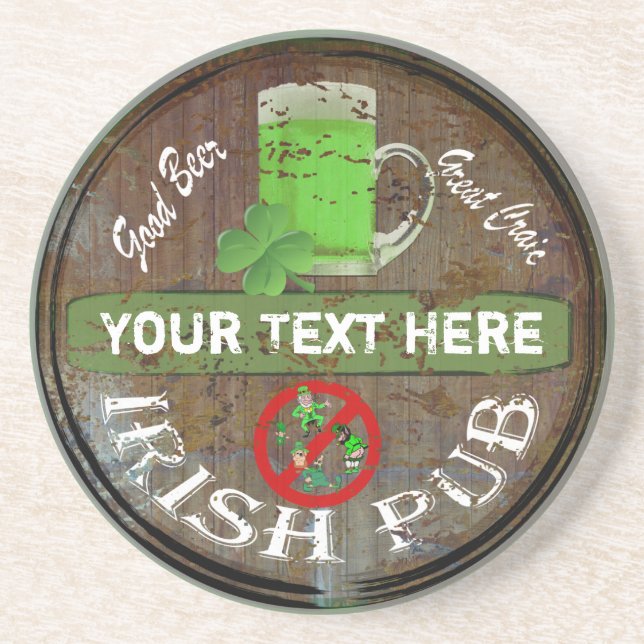 Personalized Irish pub sign Coaster (Front)