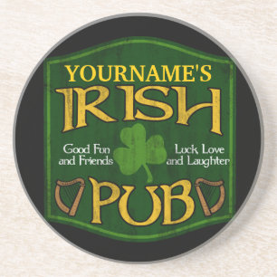 Personalized Irish Pub Sign Coaster