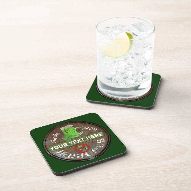 Personalized Irish Pub sign Coaster (Right Side)
