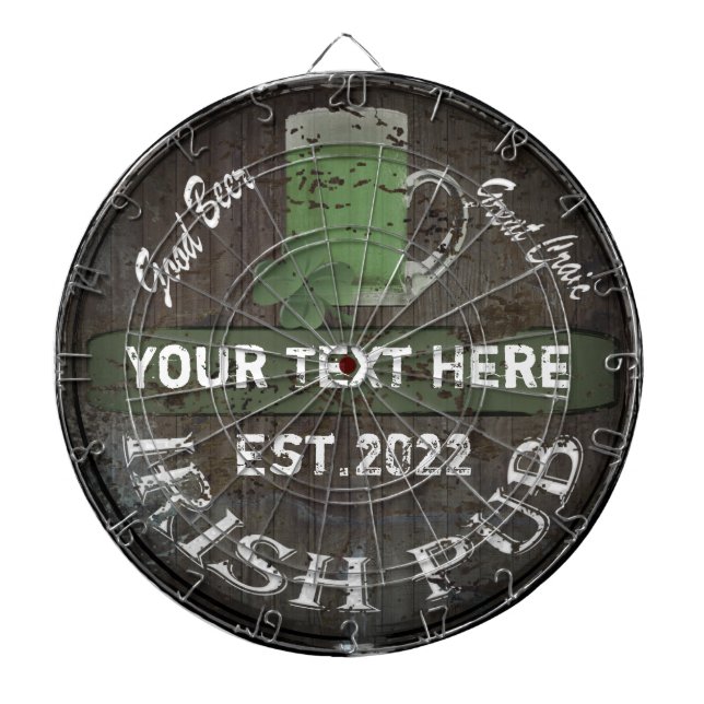 Personalized Irish pub sign Dartboard (Front)