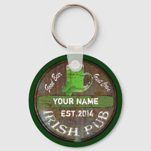 Personalized Irish pub sign Keychain