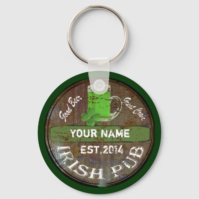 Personalized Irish pub sign Keychain (Front)