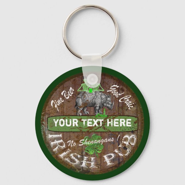 Personalized Irish pub sign Keychain (Front)