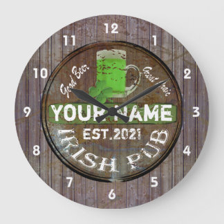 Personalized Irish pub sign Large Clock