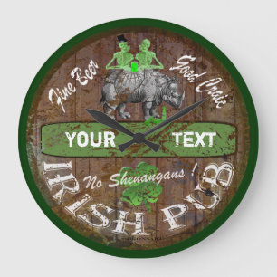 Personalized Irish pub sign Large Clock