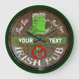 Personalized Irish pub sign Large Clock
