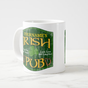 Personalized Irish Pub Sign Large Coffee Mug