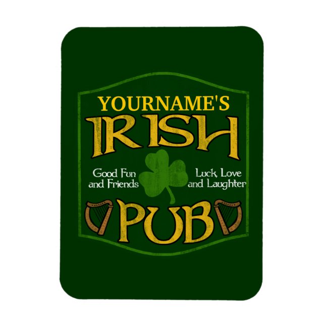 Personalized Irish Pub Sign Magnet (Vertical)