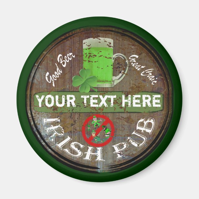 Personalized Irish pub sign Magnet (Front)