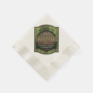 Personalized, Irish Pub Sign Napkin