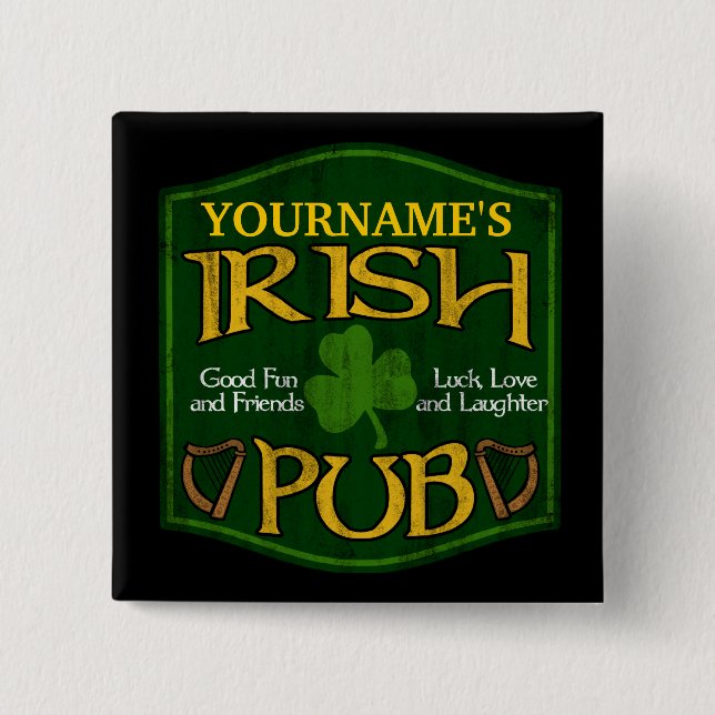 Personalized Irish Pub Sign Pin (Front)