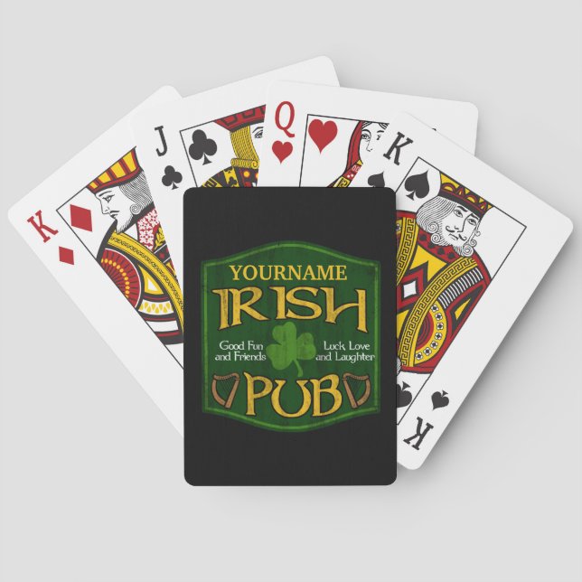 Personalized Irish Pub Sign Playing Cards (Back)