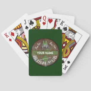 Personalized Irish pub sign Playing Cards