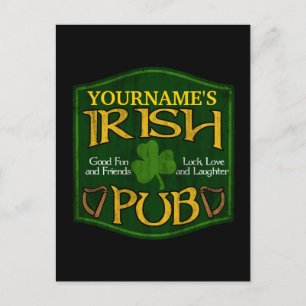 Personalized Irish Pub Sign Postcard