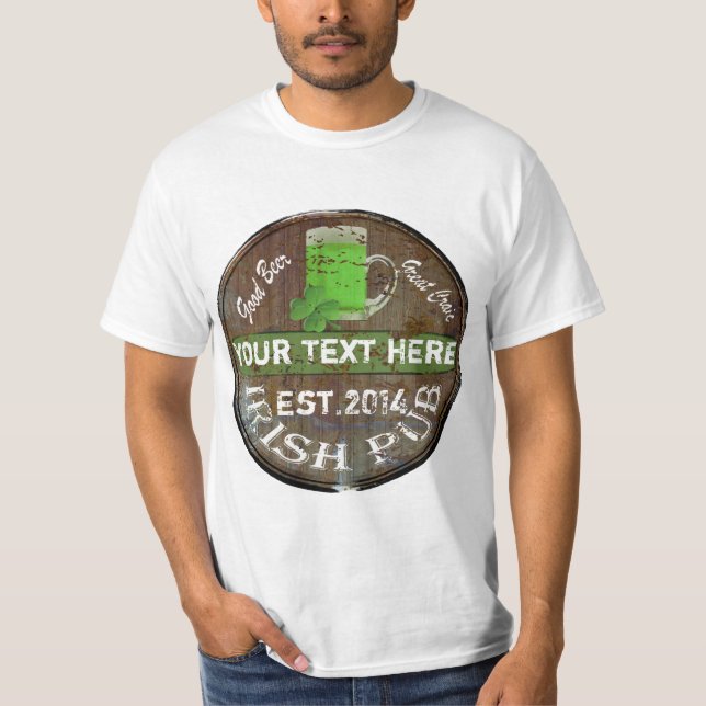 Personalized Irish pub sign T-Shirt (Front)