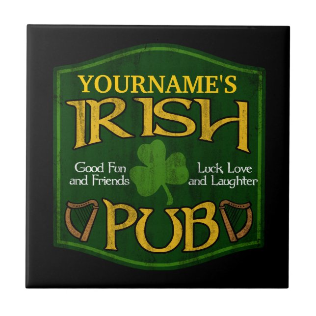 Personalized Irish Pub Sign Tile (Front)