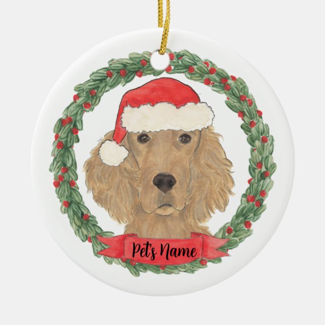 Personalized Irish Setter Ceramic Ornament (Front)