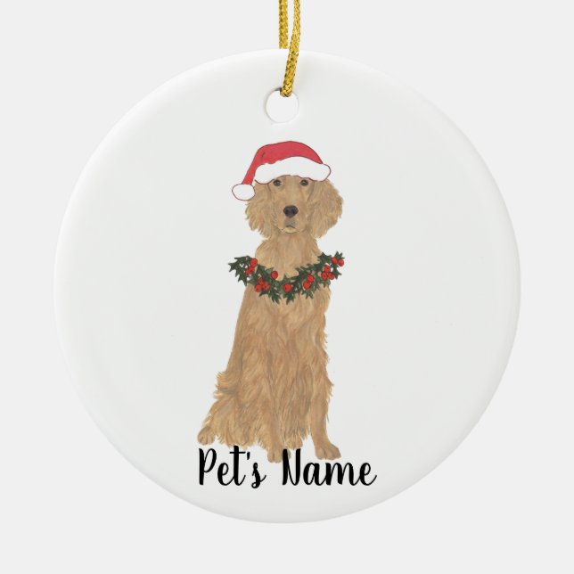 Personalized Irish Setter Ceramic Ornament (Front)