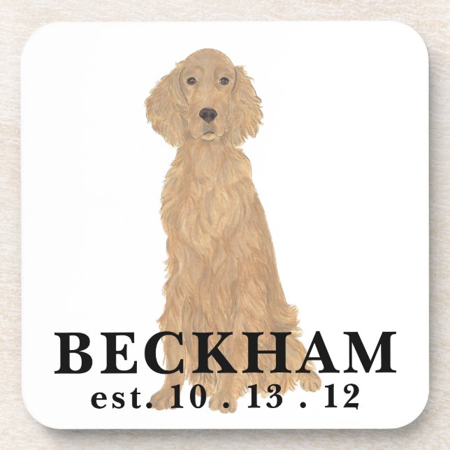 Personalized Irish Setter Coaster (Front)