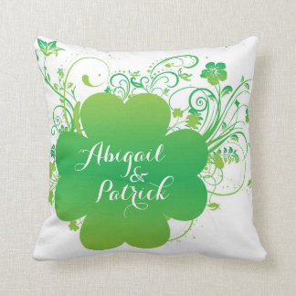 Personalized Irish Shamrock Accent Pillow