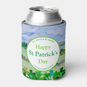 Personalized Irish Shamrock Can Cooler