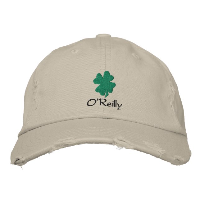 Personalized Irish Shamrock Hat, Baseball Cap (Front)
