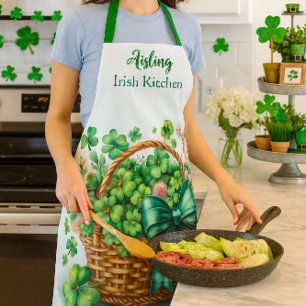 Personalized Irish Shamrocks  Apron