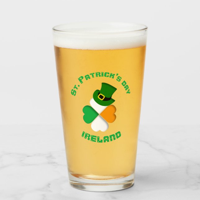 Personalized Irish St. Patrick's Day  Glass (Front Filled)