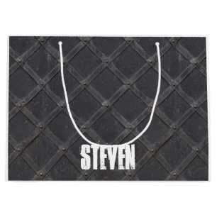 Personalized Iron Metal diamond pattern Large Gift Bag