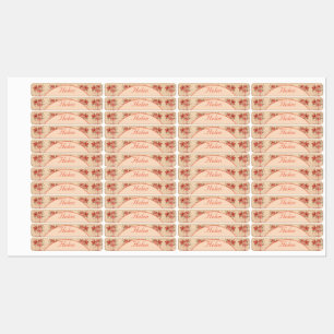 Personalized Iron On Flowered Clothing Label