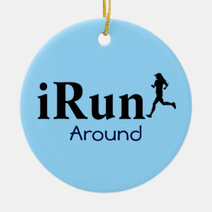 Personalized iRun Around Humourous Ornament