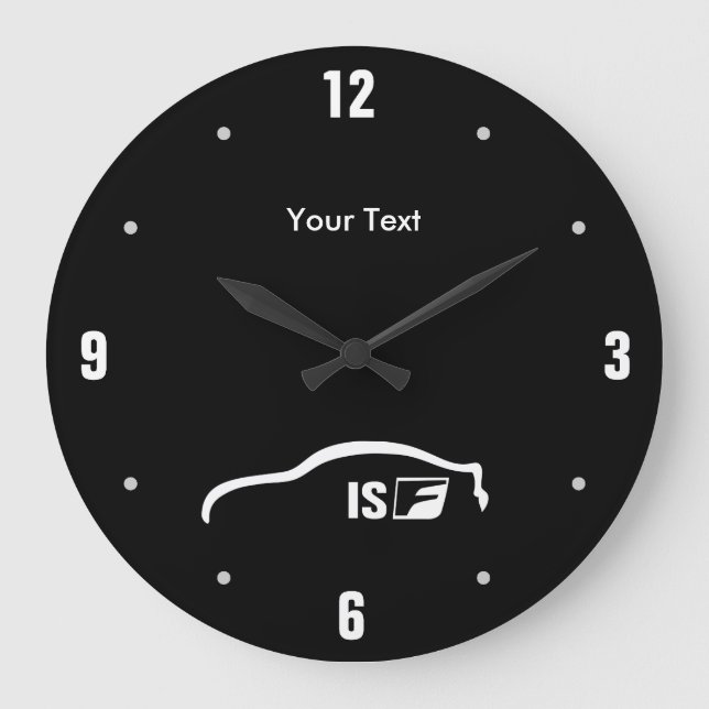 Personalized ISF white brushstroke logo Large Clock (Front)