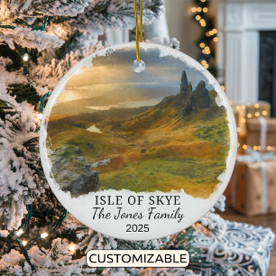 Personalized Isle of Skye Ornament, Scotland Ceramic Ornament