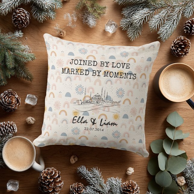 Personalized Istanbul Skyline Minimalist Pattern Outdoor Pillow (Creator Uploaded)