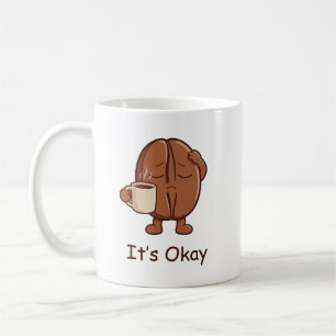 Personalized It’s Okay Cute Coffee Bean Character Mug
